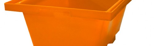 Coloured plastic mortar tubs matched to your business colours
